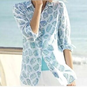 J. Jill Love Linen Paisley Lagenlook Beachy Minimalist